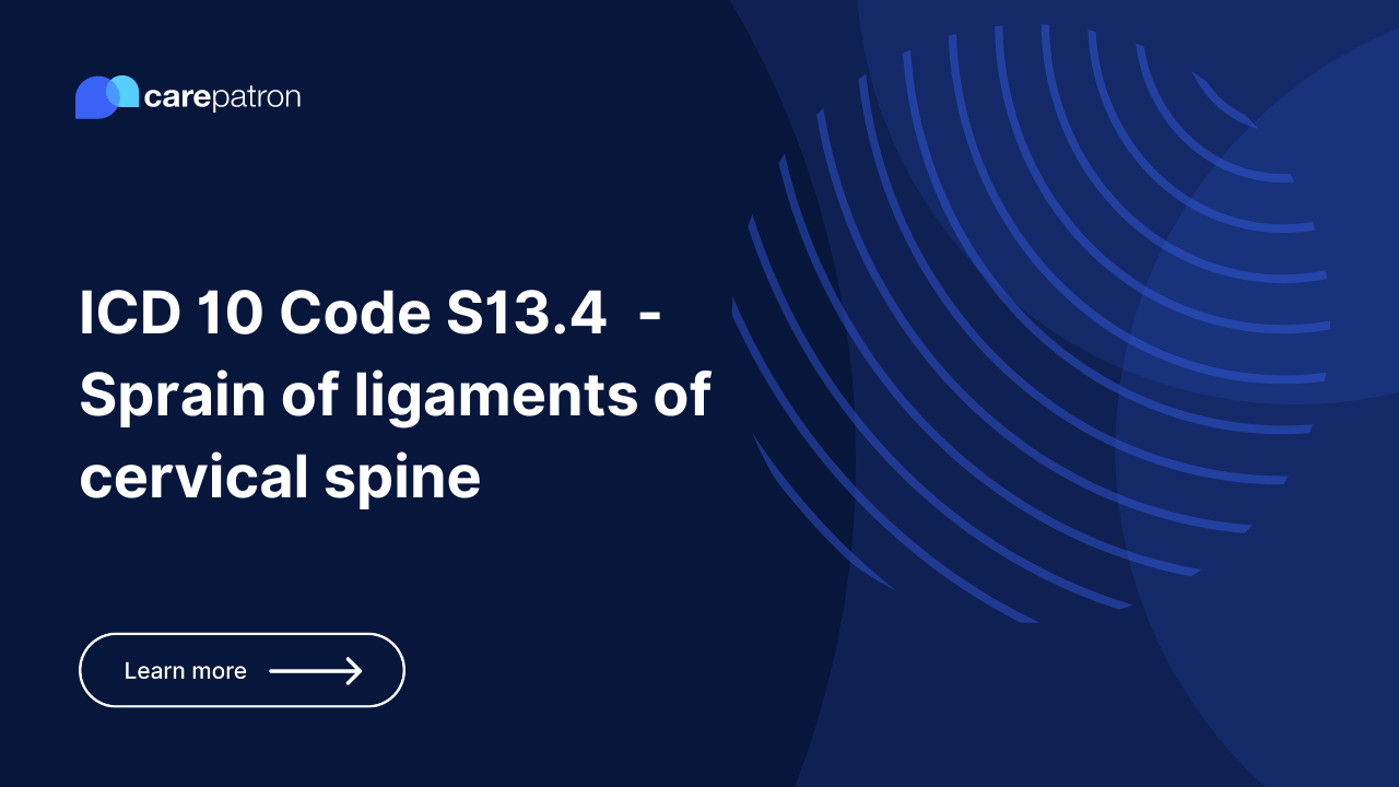 S13.4 Sprain of ligaments of cervical spine ICD10CM